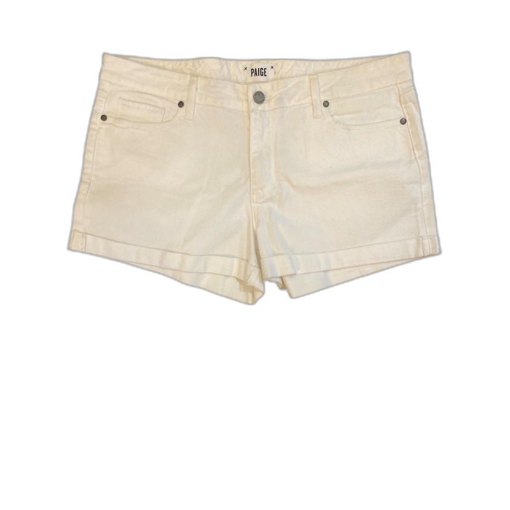 PAIGE NWOT Jimmy Jimmy Shorts Women’s Size 31 White 3" Inseam Stretch